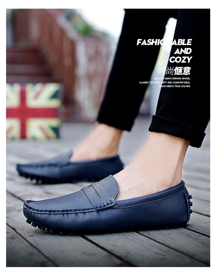 本革メンズカジュアルシューズ高級ブランドメンズローファーモカシン通気性スリップオンブラックドライビングシューズ