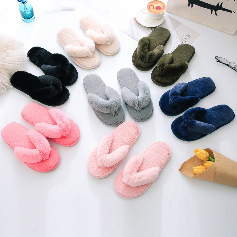 フェイクファービーチサンダル、フラットビーチサンダル、レディースビーチサンダル、冬のビーチサンダル、冬のホームスリッパ