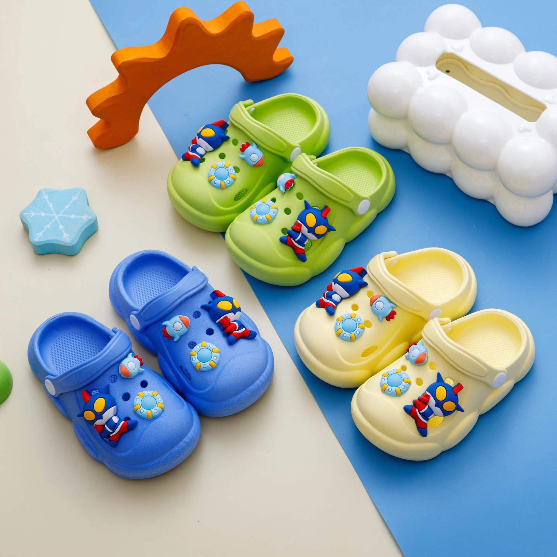 サマーガーデン下駄、夏の子供下駄、夏の男の子下駄、夏のビーチ下駄、夏の軽量下駄