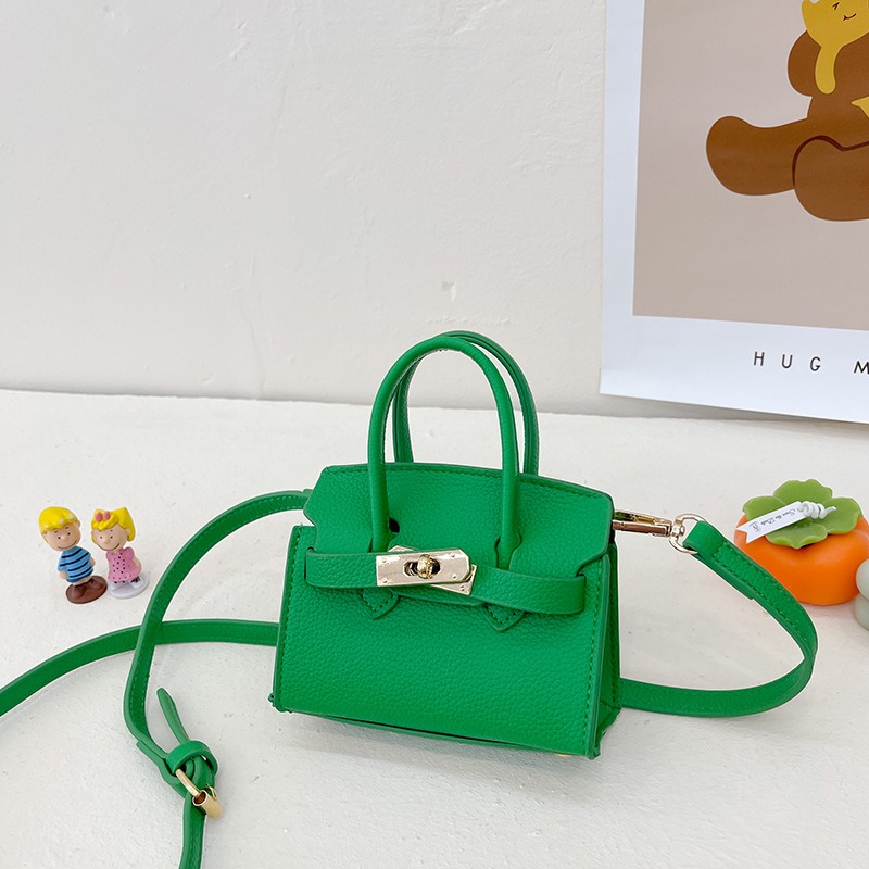 ガールズレザーショルダーバッグソリッドカラーミニファッションバッグキッズパーティー用 