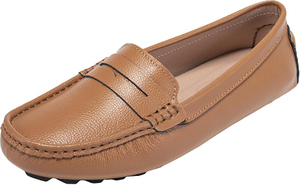 モカシンの運転カジュアルスリップオブコンフォート女性ローファーシューズ女性の本物のレザーペニーローファークラシック 
