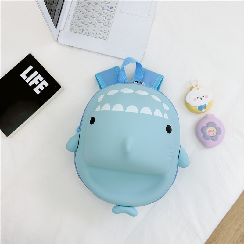 新しい漫画サメの卵殻バックパックバッグかわいい子供ショルダー財布素敵なスクールバッグ子供のための女の子男の子バッグ