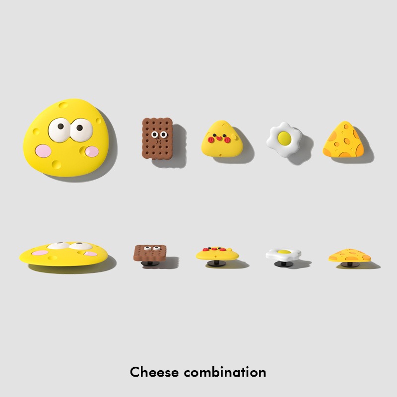 女性男性夏のビーチサメスリッパトップフィンチャーム漫画 Pvc チーズ下駄チャームアクセサリー靴バックル装飾