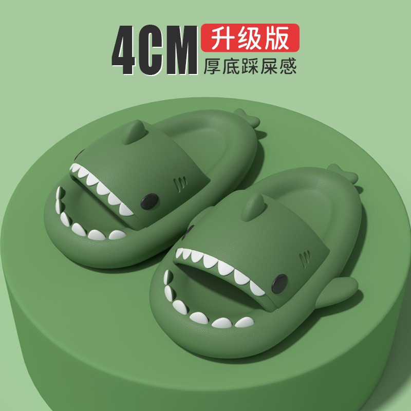 漫画サメスライドスリッパ女性の夏のサンダル男性クラッパーサメフリップフロップソフトEVA屋外ホームスリッパビーチシューズ