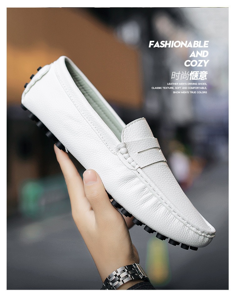 本革メンズカジュアルシューズ高級ブランドメンズローファーモカシン通気性スリップオンブラックドライビングシューズ