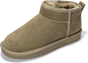 高級レザーアンクルブーツ: 冬の暖かさとスタイルを実現する豪華なフェイクファーの裏地 